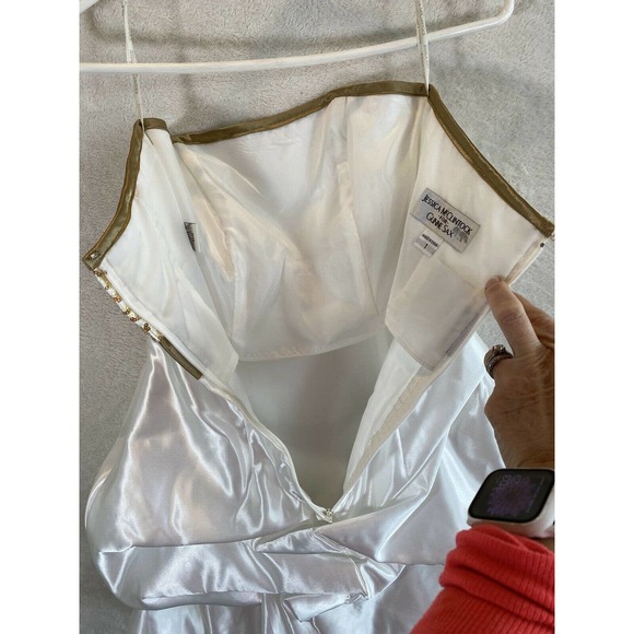 Jessica McClintock for Gunne Sax cream/gold strapless sequin prom formal dress 1 - Picture 5 of 8
